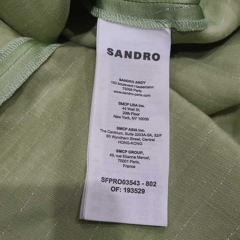 SANDRO Abby Sleeveless Midi Dress Cut-Out Metallic Pinstripe Sz 40 US 8 NWT - Picture 12 of 16